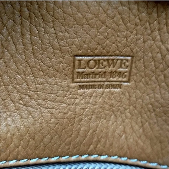 Loewe Tan and Brown Leather Tote with Structured Design